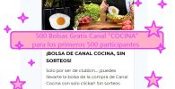 500 bolsas gratis canal COCINA para los primeros 500 participantes desde Clubbin