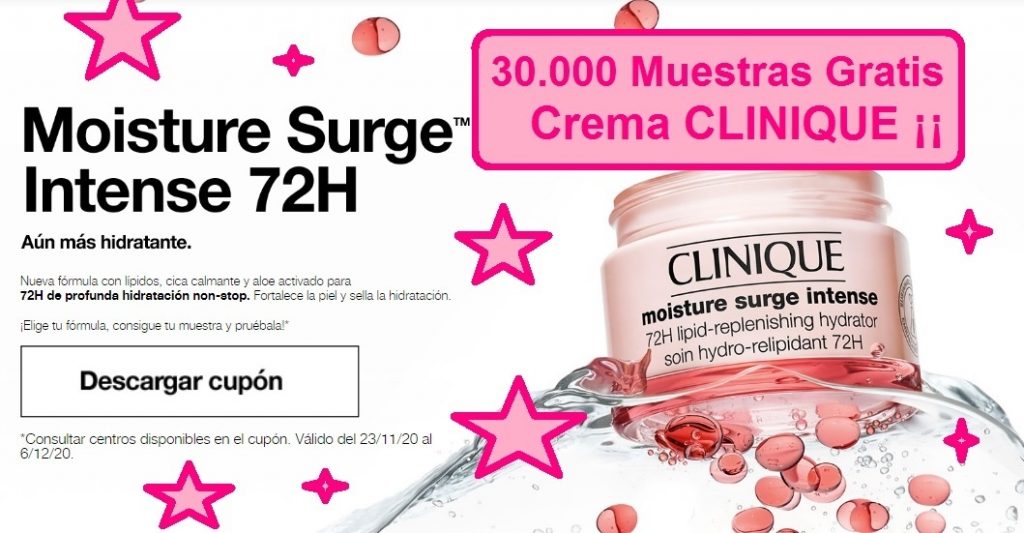 muestras gratis cliniuqe crema moisture