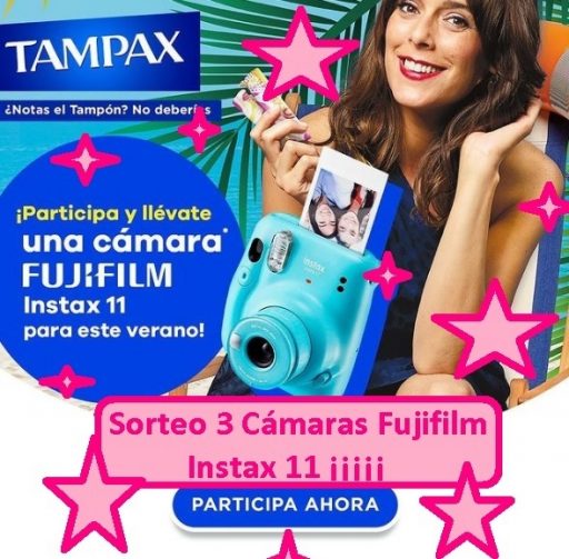 sorteo tampax 3 cámaras Fujifilm Instax 11