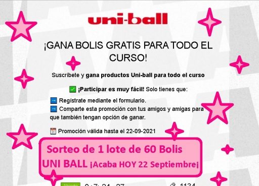 Sorteo lote de 60 bolis Uni Ball