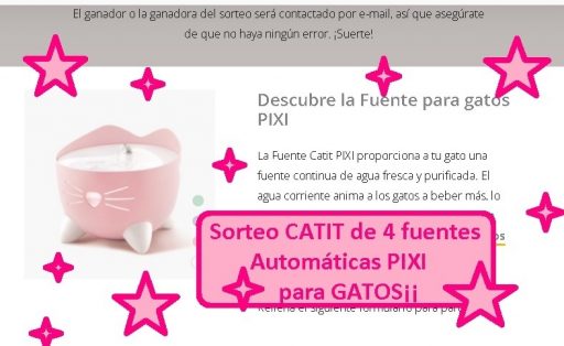 Sorteo CATIT de 4 fuentes automáticas para gatos PIXI