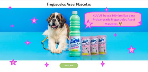 Kuvut busca 300 familias para probar gratis ASEVI FREGASUELOS MASCOTAS